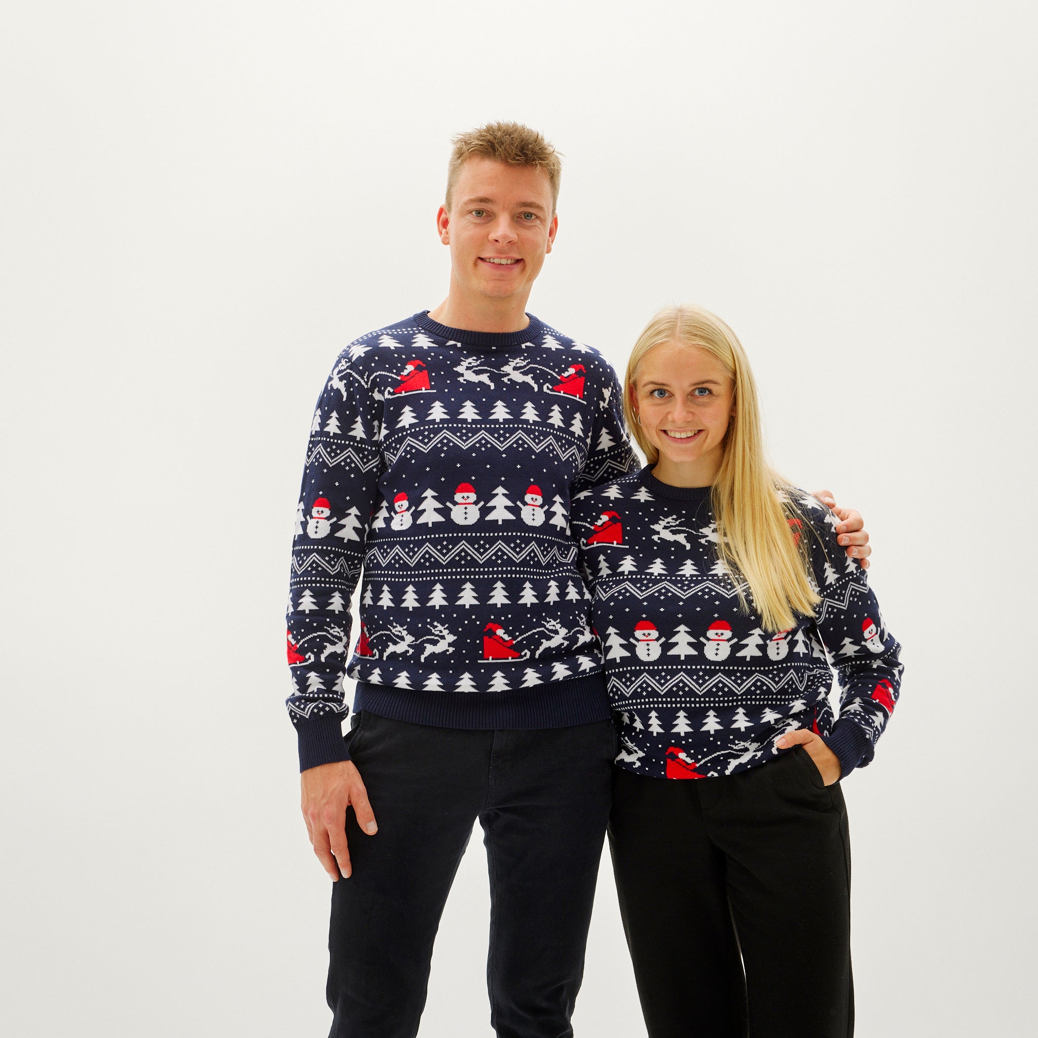 Le Pull De Noël Stylé Bleu - Homme.